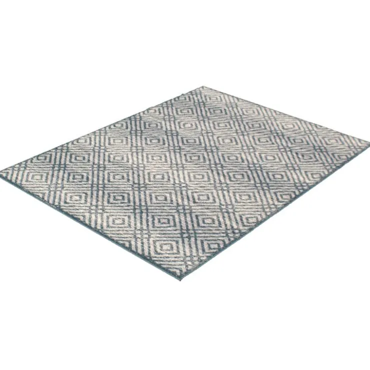 Indoor Rug - 4 x 6 Petrol/Silver Sale