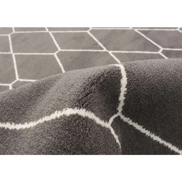 Indoor Rug - 5 x 7 Dark Grey/White New
