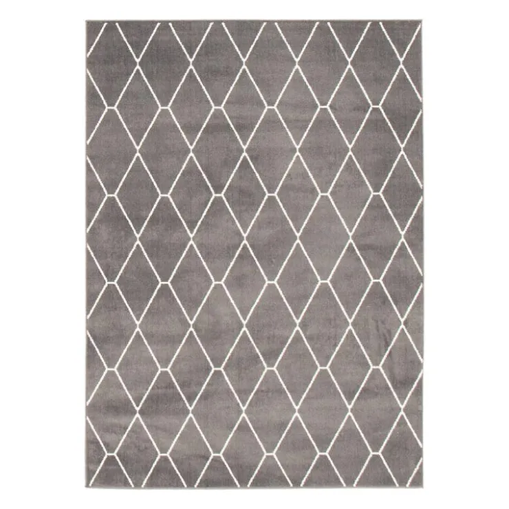 Indoor Rug - 5 x 7 Dark Grey/White New