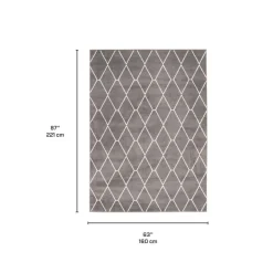 Indoor Rug - 5 x 7 Dark Grey/White New