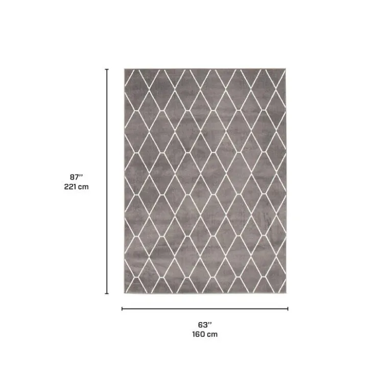Indoor Rug - 5 x 7 Dark Grey/White New