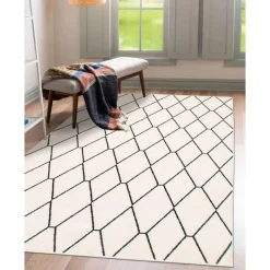 Indoor Rug - 7 x 10 White/Navy Outlet