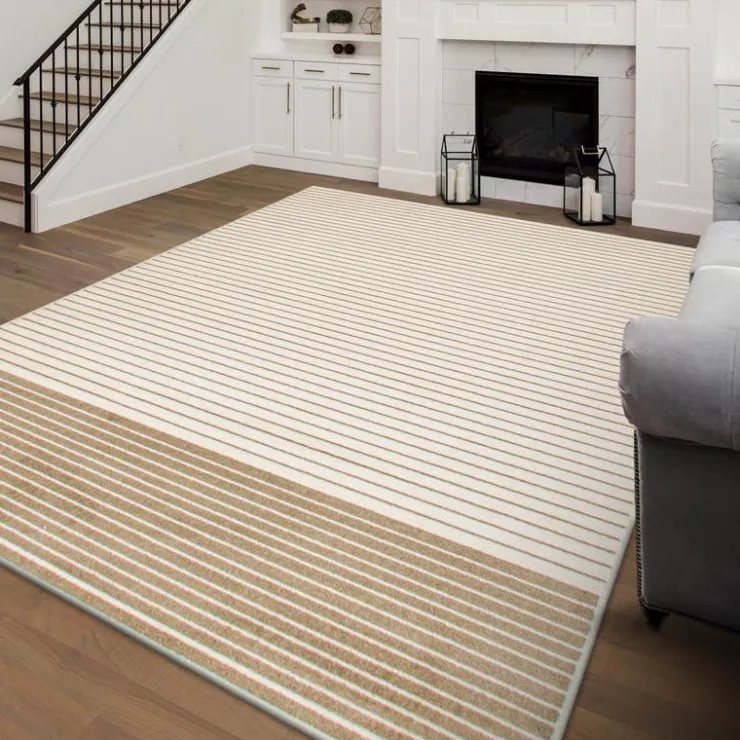Indoor Rug - 5 x 7 White/Tan Online