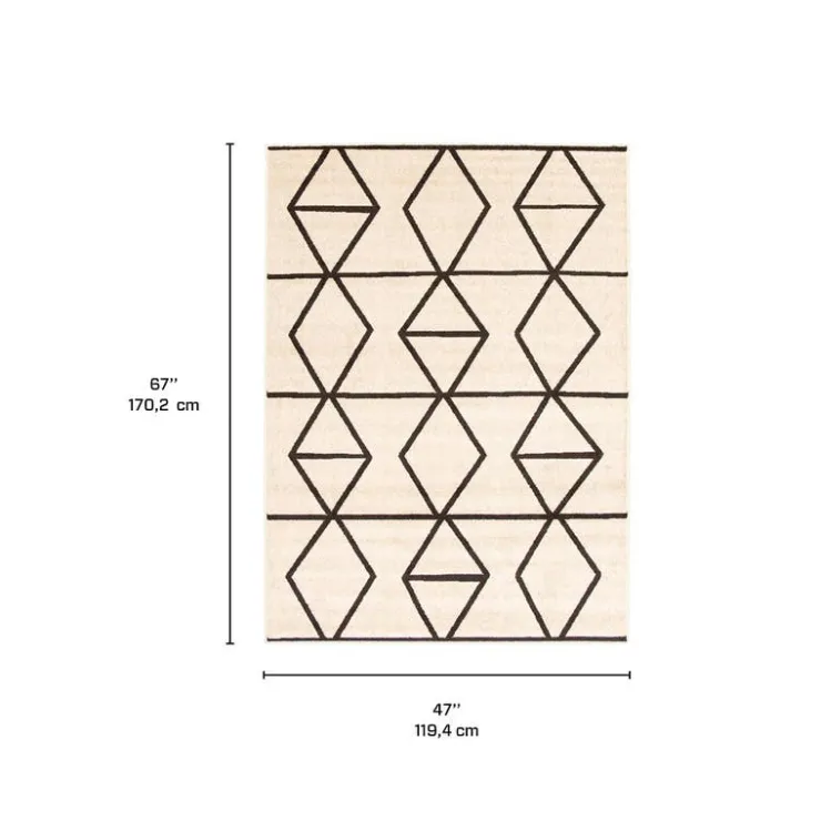 Indoor Rug - 4 x 6 Ivory/Brown New
