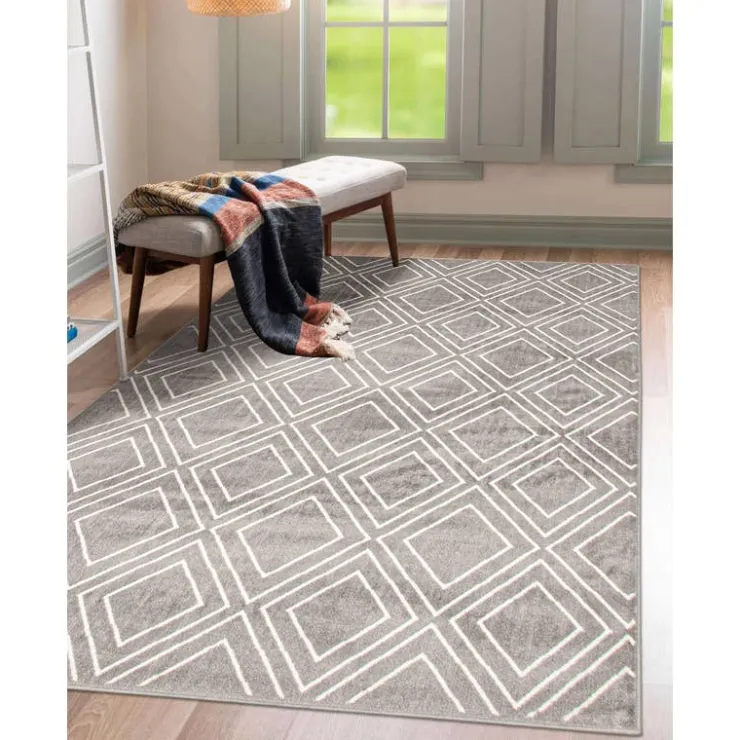 Indoor Rug - 7 x 10 Grey/White Outlet