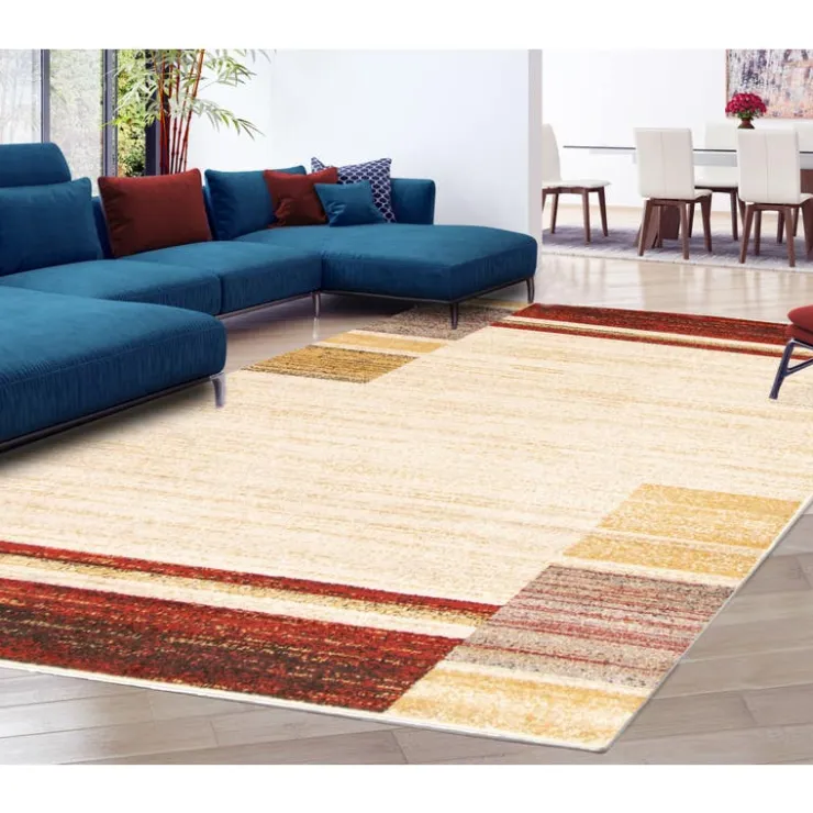 Indoor Rug - 5 x 7 Ivory/Red Clearance