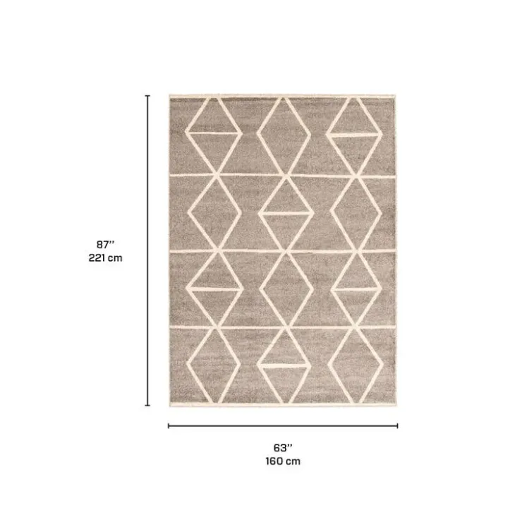Indoor Rug - 5 x 7 Grey/Ivory New