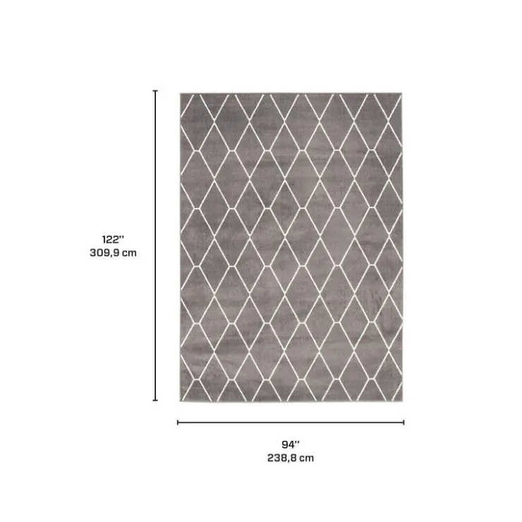 Indoor Rug - 8 x 10 Dark Grey/White Online