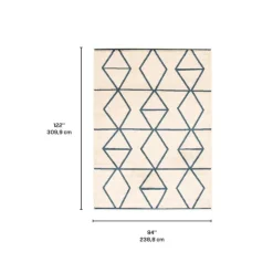 Indoor Rug - 8 x 10 Ivory/Blue Online