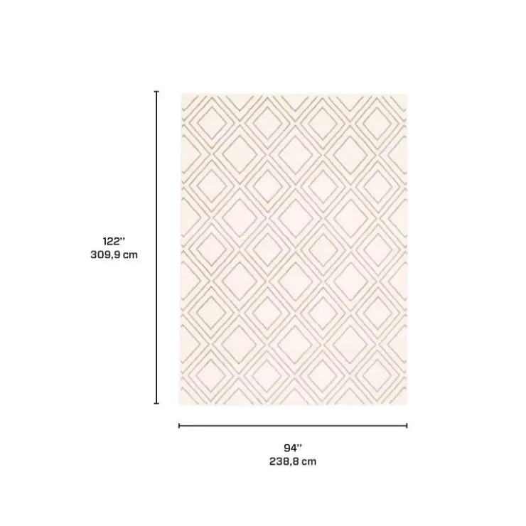 Indoor Rug - 8 x 10 White/Grey Clearance