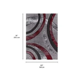 Indoor Rug - 5 x 8 Grey/Red Clearance