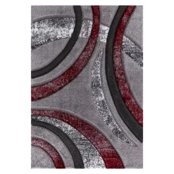 Indoor Rug - 5 x 8 Grey/Red Clearance