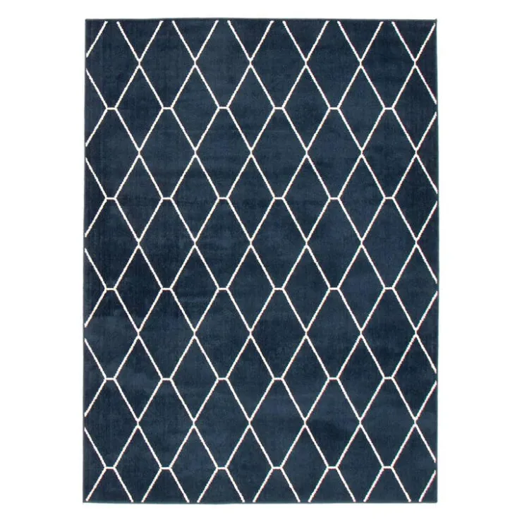 Indoor Rug - 8 x 10 Navy/White Clearance