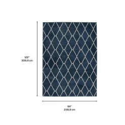 Indoor Rug - 8 x 10 Navy/White Clearance