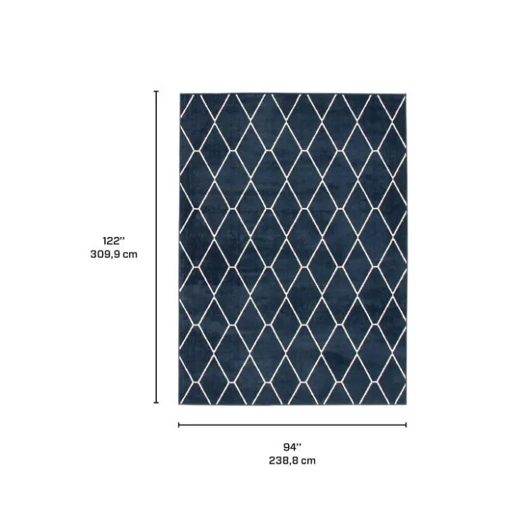 Indoor Rug - 8 x 10 Navy/White Clearance