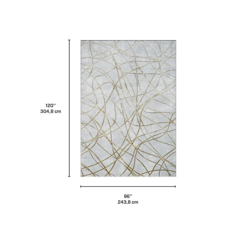Indoor Rug - 8 x 10 Grey / Gold Online