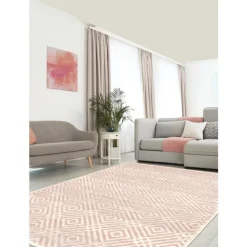 Indoor Rug - 5 x 7 Cream/Pink Clearance