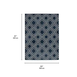 Indoor Rug - 5 x 7 Navy/White New