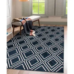 Indoor Rug - 8 x 10 Navy/White Hot