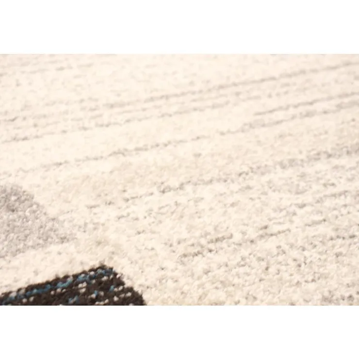 Indoor Rug - 5 x 7 Ivory/Blue Hot