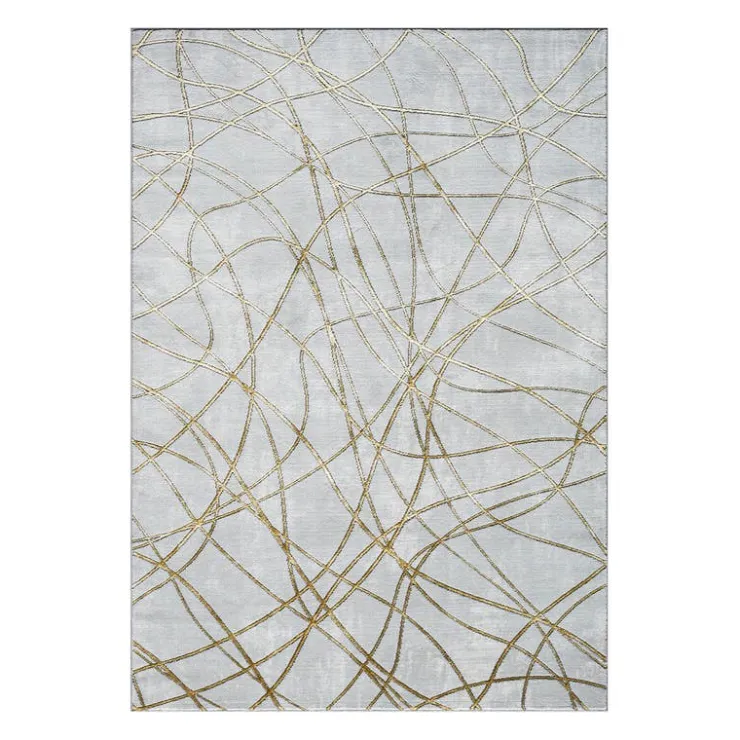 Indoor Rug - 5 x 8 Grey / Gold Best