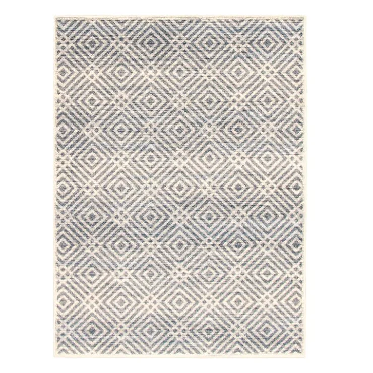 Indoor Rug - 4 x 6 Silver/Petrol Clearance