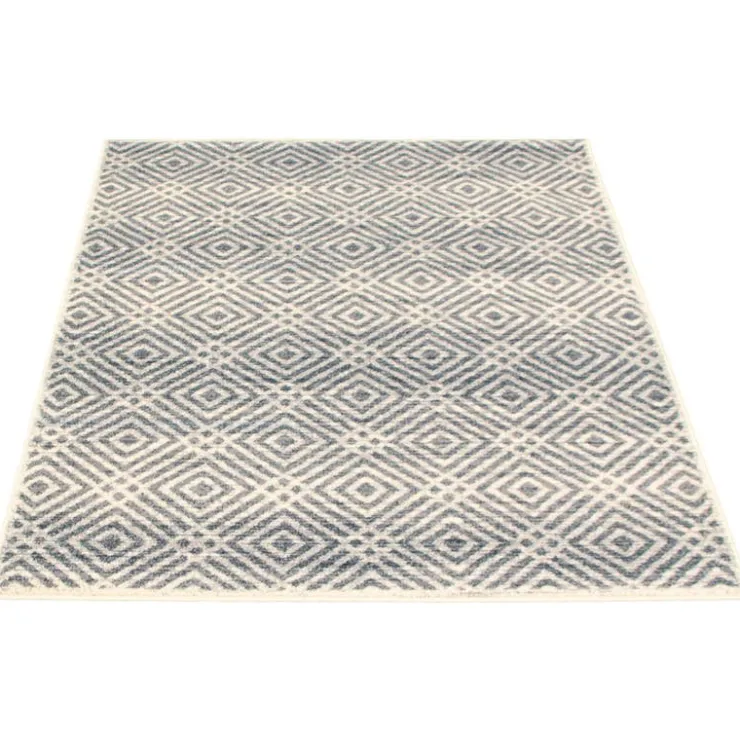 Indoor Rug - 4 x 6 Silver/Petrol Clearance