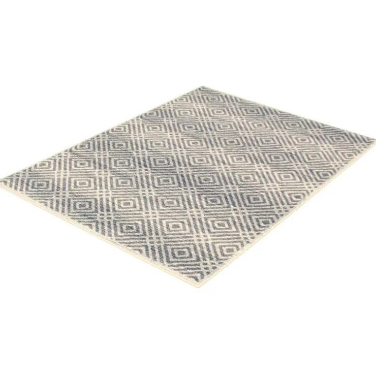Indoor Rug - 4 x 6 Silver/Petrol Clearance