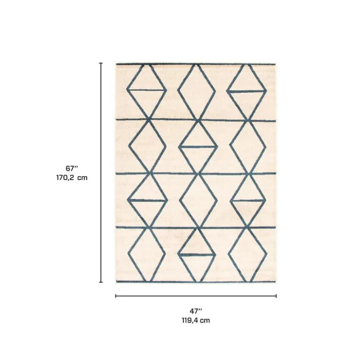 Indoor Rug - 4 x 6 Ivory/Blue Online