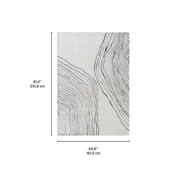 Indoor Rug - 5 x 8 Beige / Black Clearance