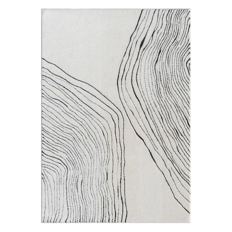 Indoor Rug - 5 x 8 Beige / Black Clearance