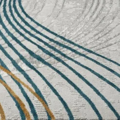 Indoor Rug - 5x8 Grey/Gold/Blue New