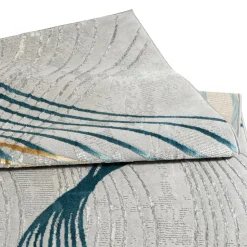 Indoor Rug - 5x8 Grey/Gold/Blue New