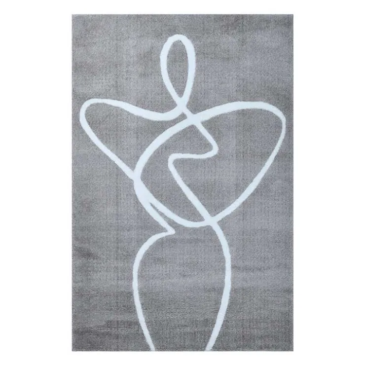 Indoor Rug - 5x8 Grey / White Sale