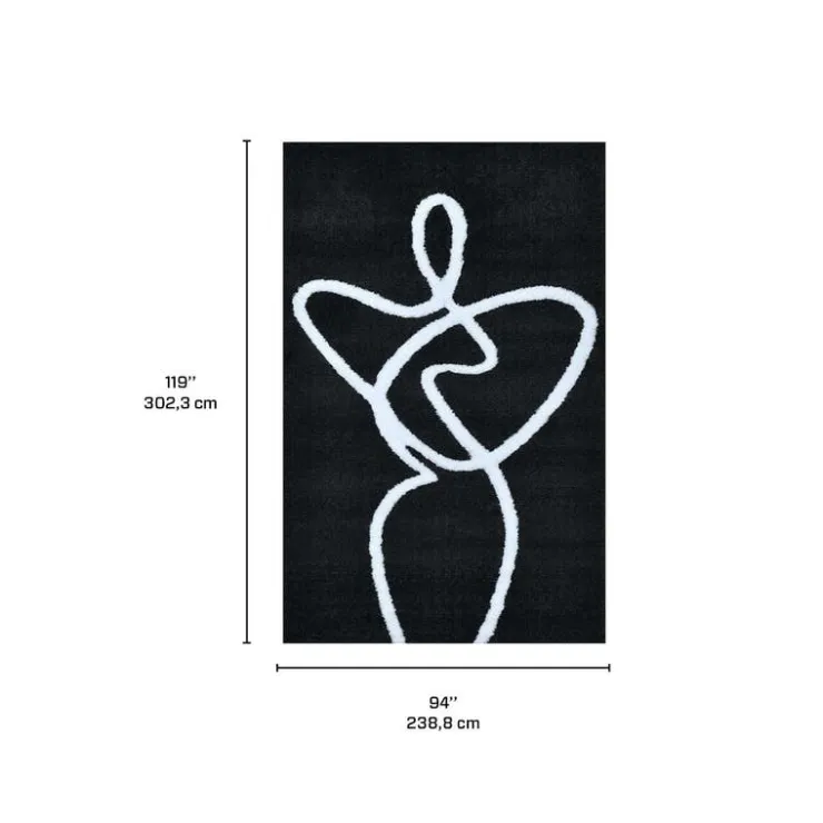 Indoor Rug - 8x10 Black / White Outlet