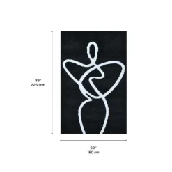 Indoor Rug - 5x8 Black / White Online