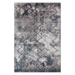 Indoor Rug - 5x7 Grey/Gold/Blue