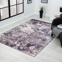 Indoor Rug - 5x7 Grey/Gold/Blue