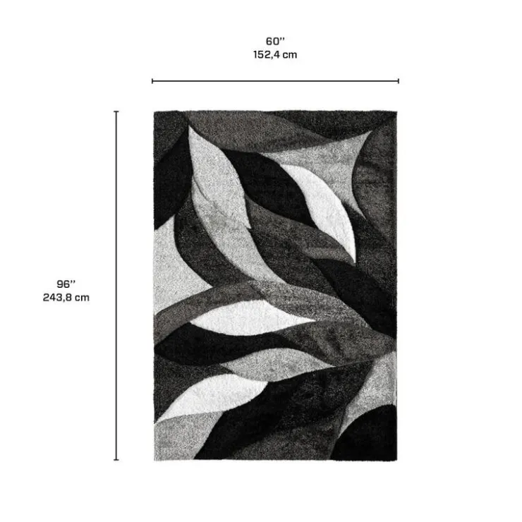 Indoor Rug - 5x8 Grey/Black Discount