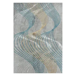 Indoor Rug - 8x10 Grey/Gold/Blue