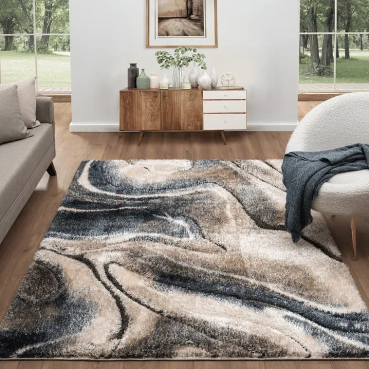 Indoor Rug - 8x10 Beige/Brown/Blue