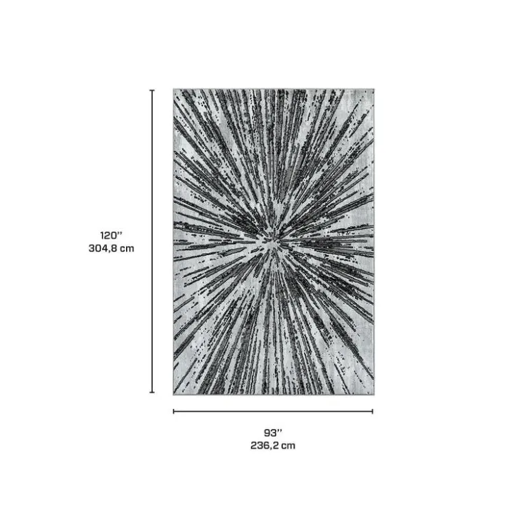 Indoor Rug - 8x10 Black/Grey/White Clearance