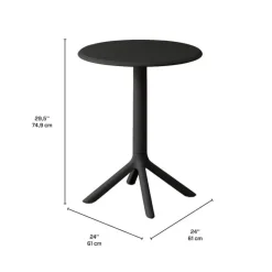 Indoor/Outdoor Resin Round Dining Table – Black Best
