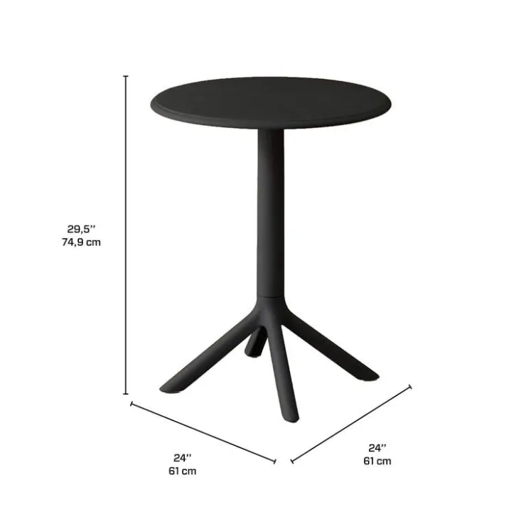 Indoor/Outdoor Resin Round Dining Table – Black Best