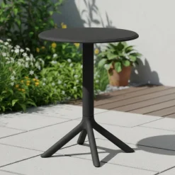 Indoor/Outdoor Resin Round Dining Table – Black Best