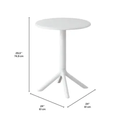 Indoor/Outdoor Resin Round Dining Table – White