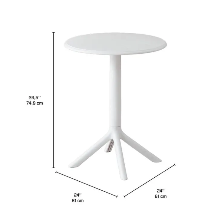 Indoor/Outdoor Resin Round Dining Table – White