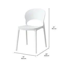 Indoor/Outdoor Resin Stackable Chair - White Sale