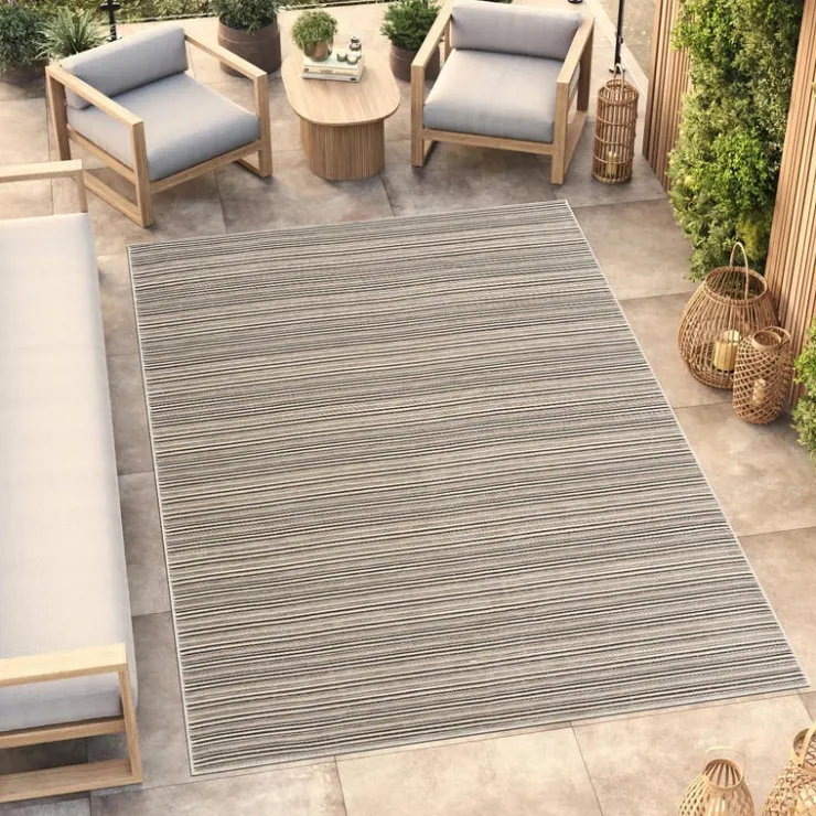Indoor/Outdoor Rug - 6 x 9 ft Grey-black New