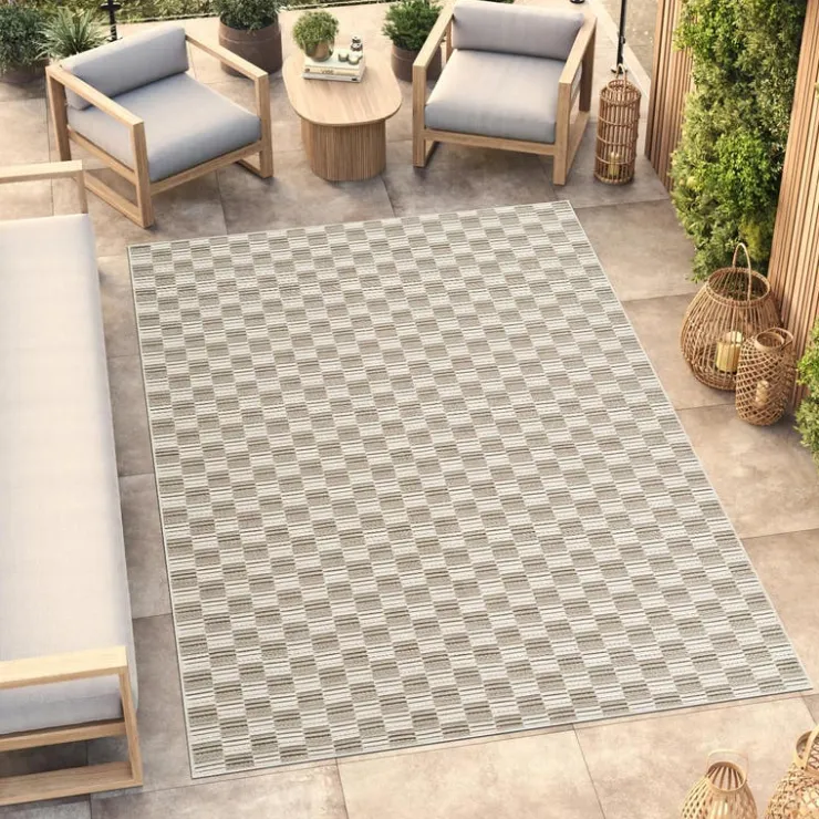 Indoor/Outdoor Rug - 10 x 13 ft Grey-black New
